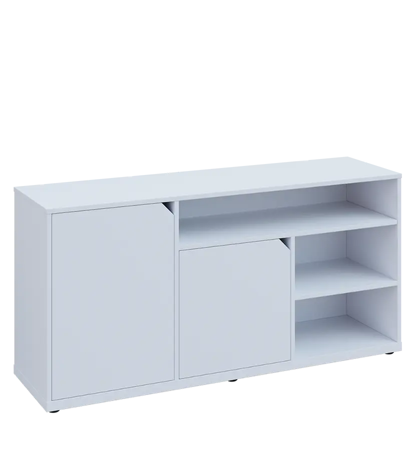 KU2-15DN3 L skříňka nízká 2-dveřová, nika, 740x1522x400, provedení levé, bílá sněžná